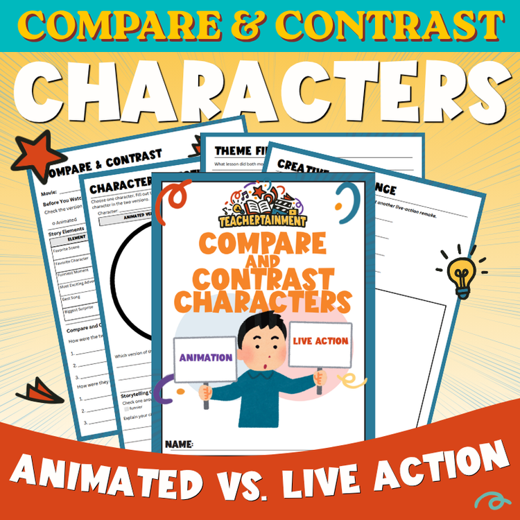 Compare & Contrast: Animated vs. Live-Action Movie | Activity Packet