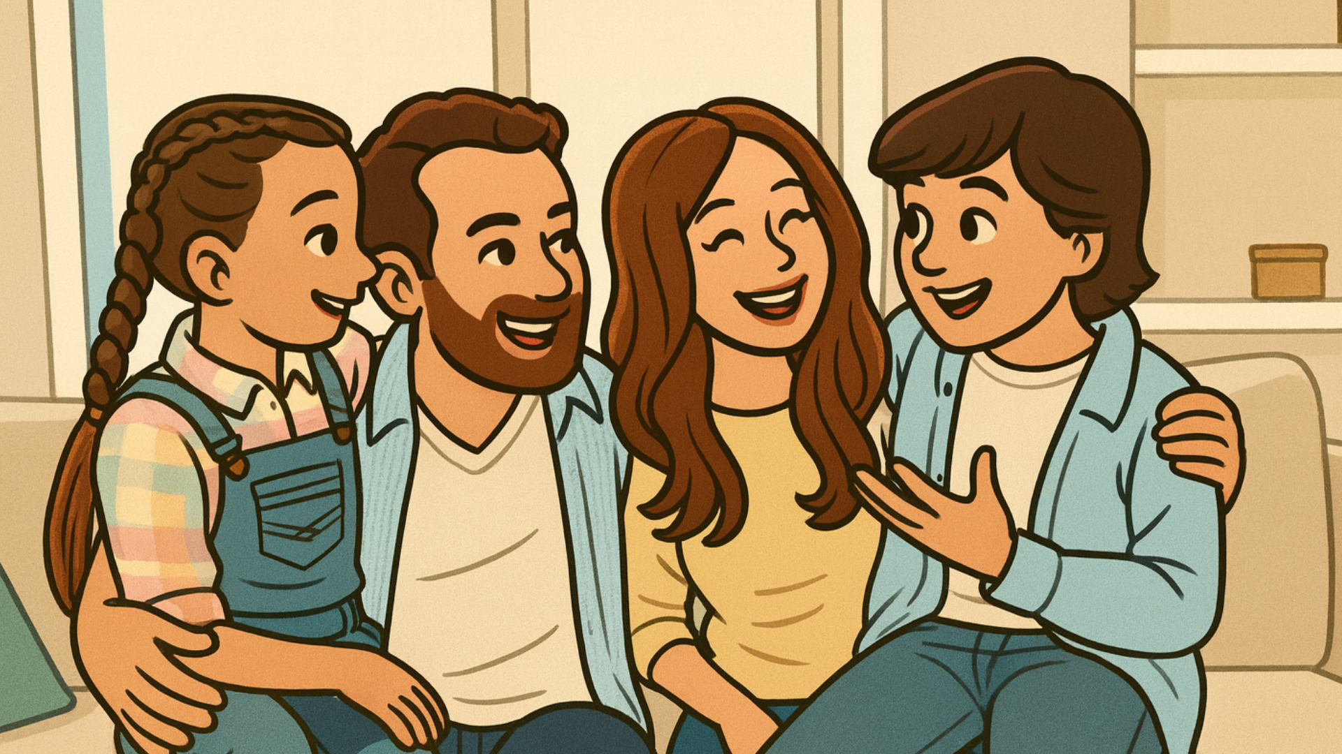 Teacher showing a tablet to a group of young students in the classroom