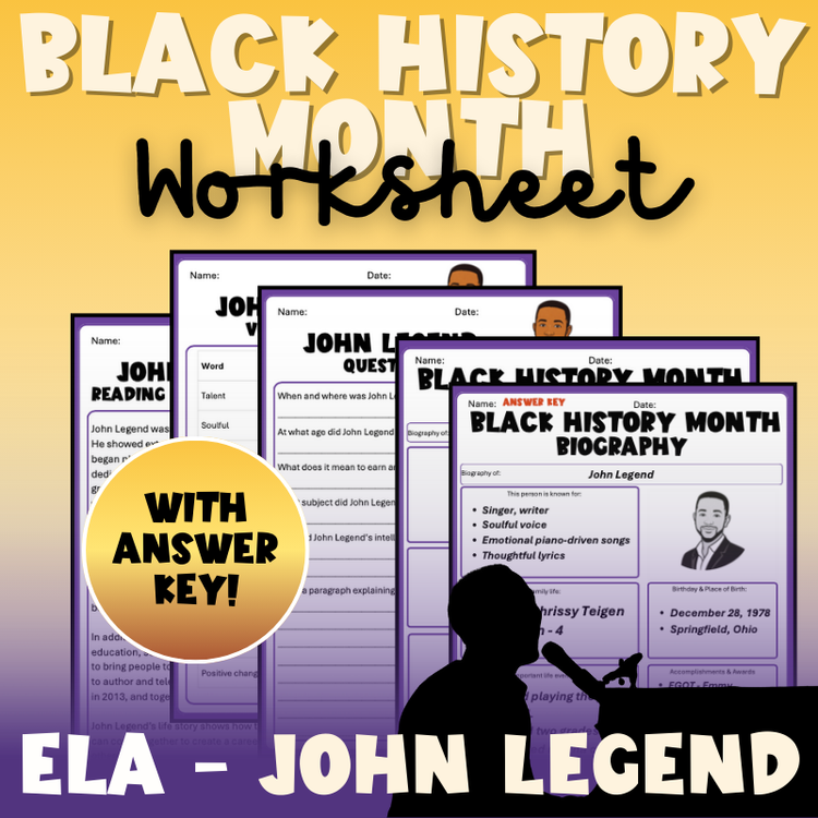 Black History Month | John Legend Worksheets