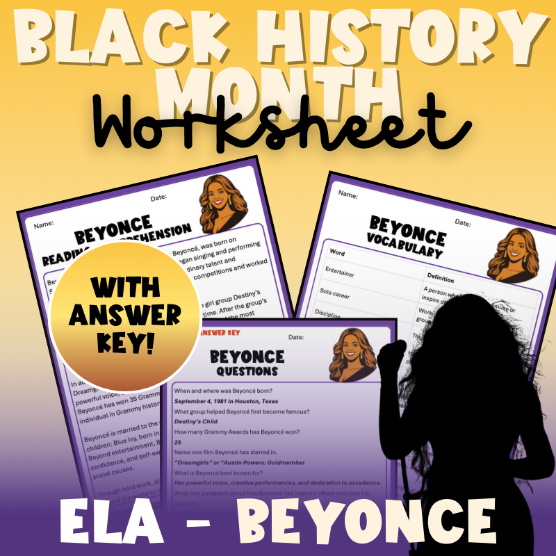 Black History Month | Beyoncé Worksheets