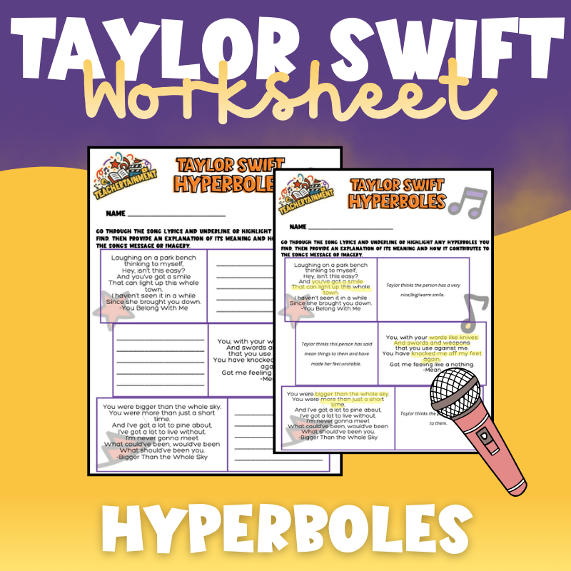 Taylor Swift – Hyperboles | Worksheet (Upper Elementary)