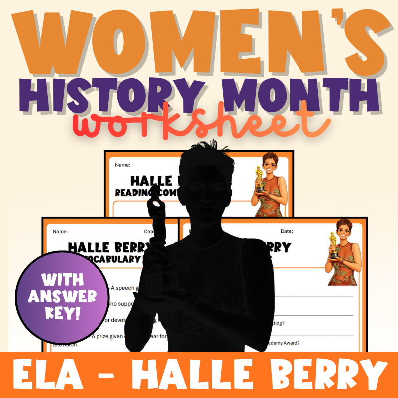 Women’s History Month | Halle Berry Biography Worksheet