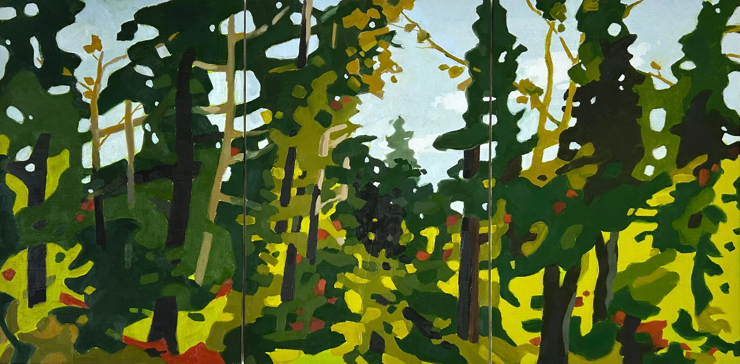  Woods Triptych, 24x48, oil on panel 