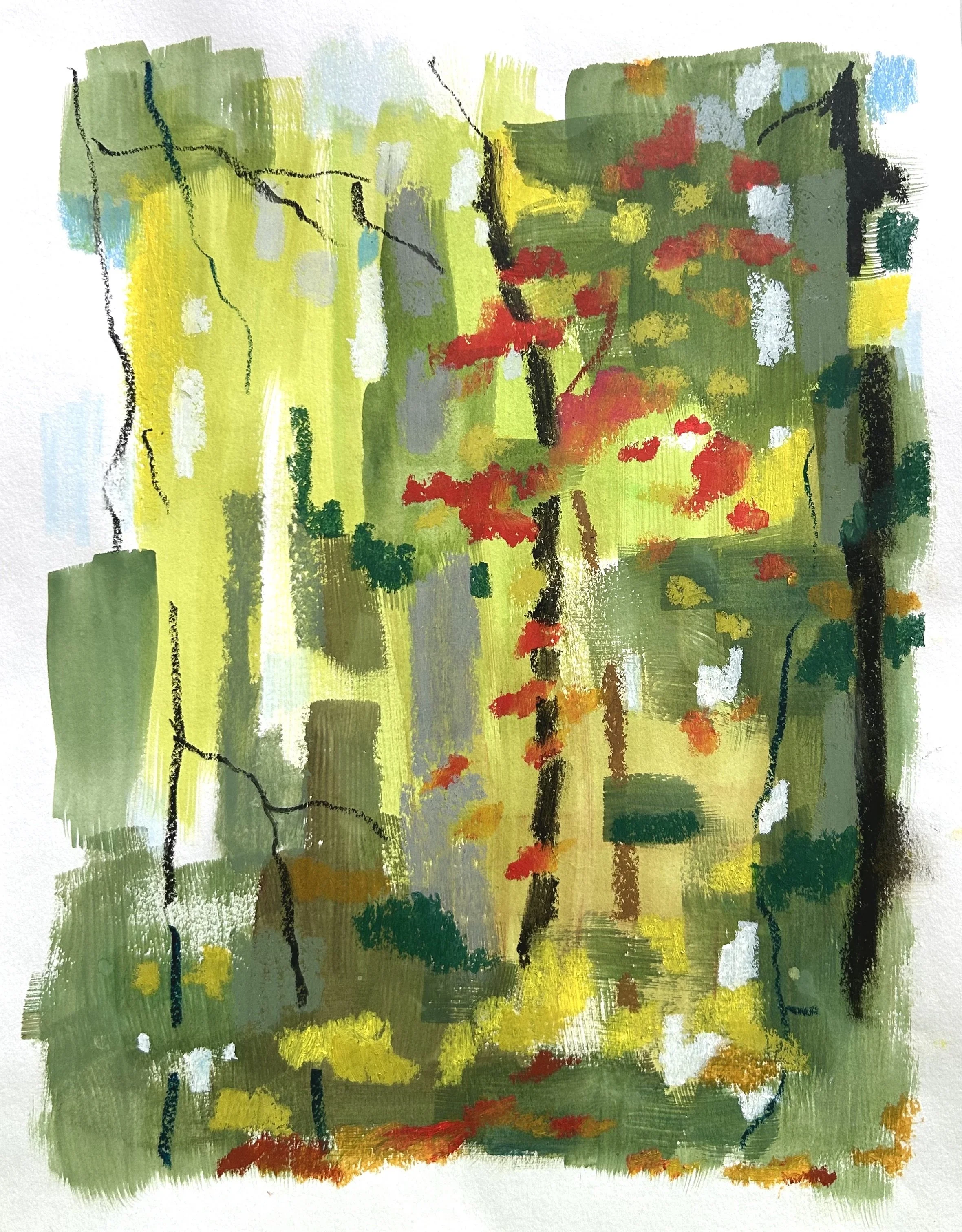  End of Summer, 11x14, mixed media on paper 