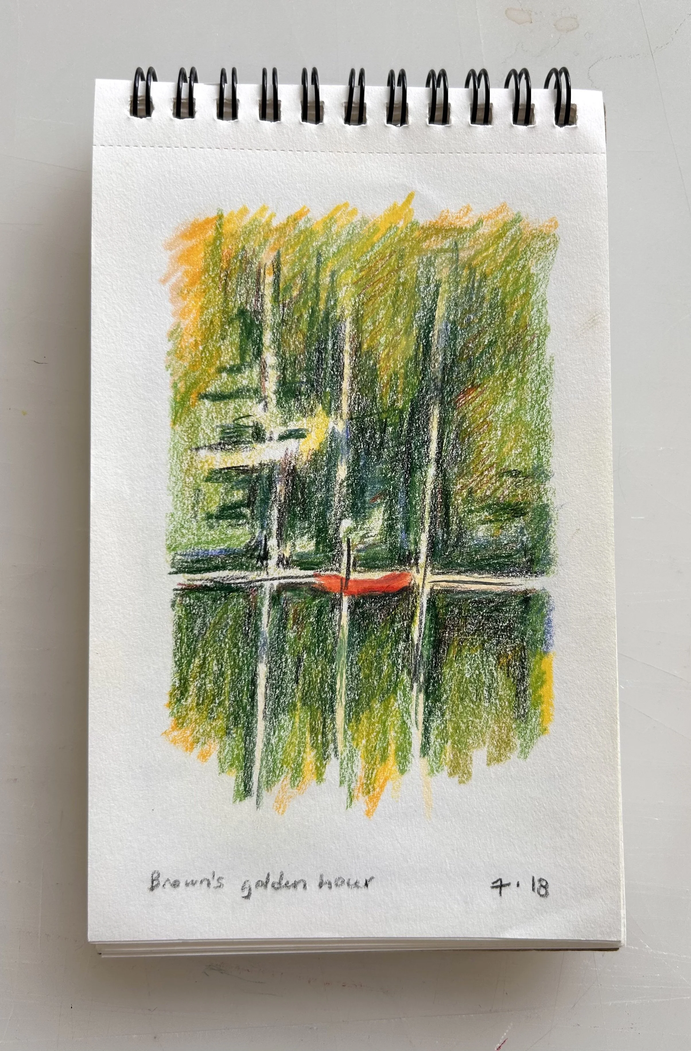  Brown's Golden Hour, 4x6, colored pencil 