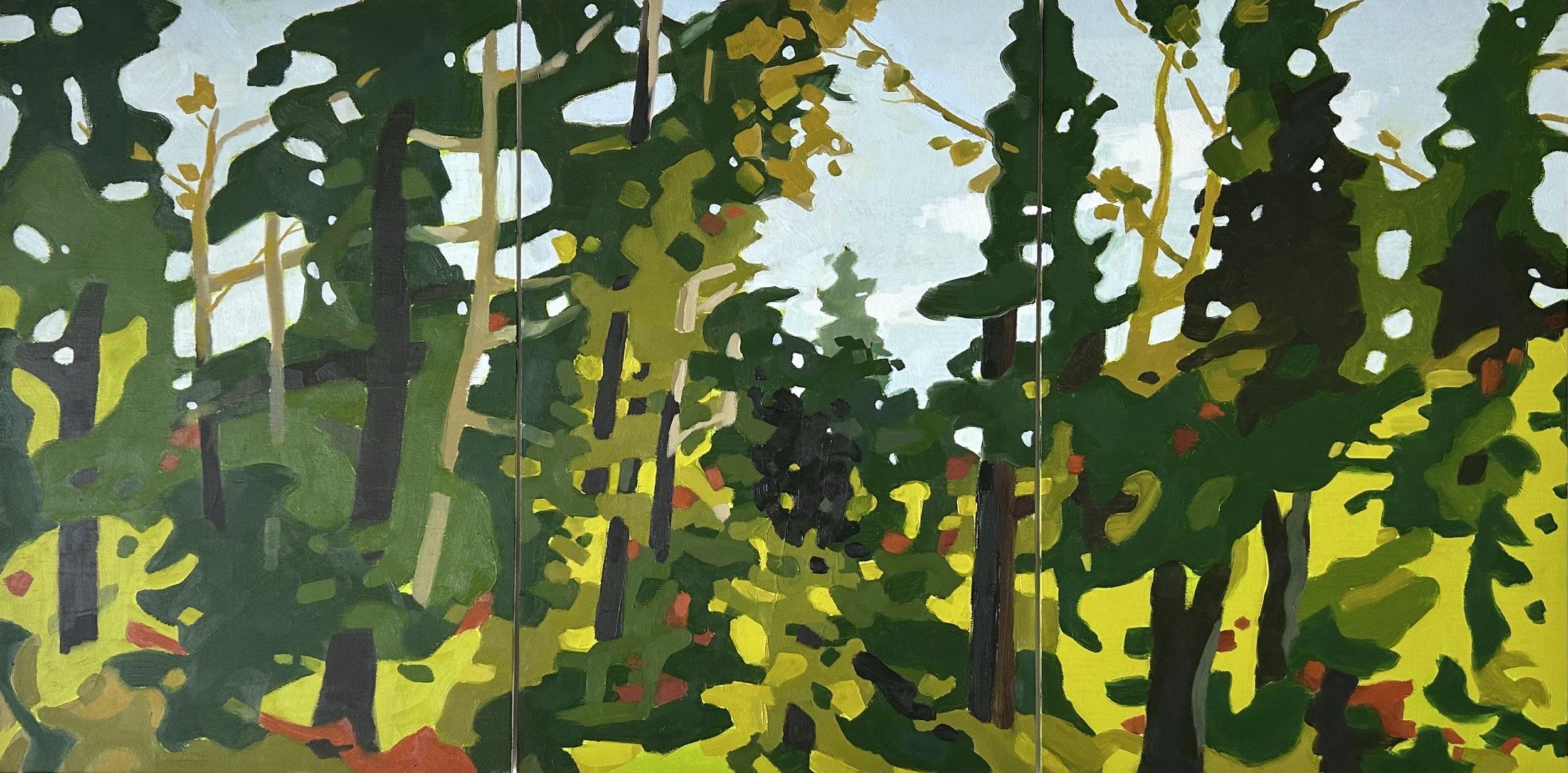  Woods Triptych, 24x48, oil on panel 