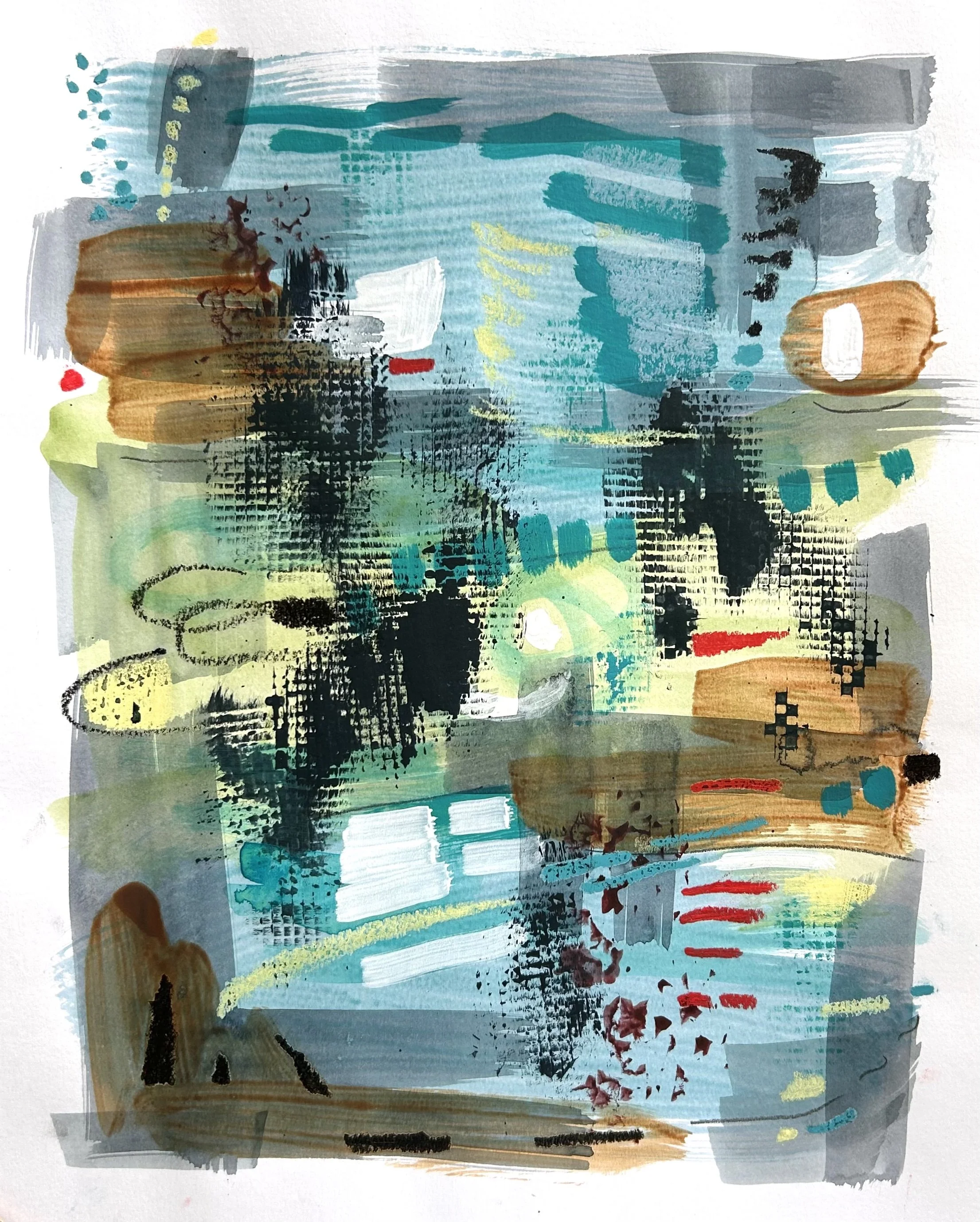  Wandering, 11x14, mixed media on paper 