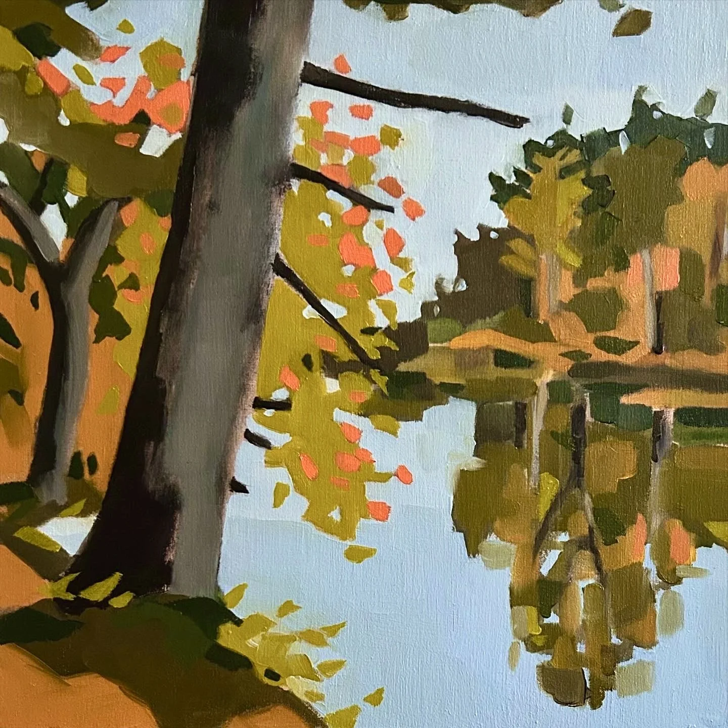  Autumn Twinkle, 10x10, oil on cradled panel 