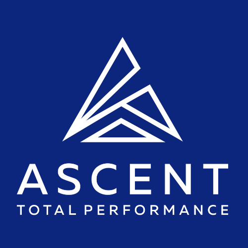 Logo of Ascent Total Performance with a stylized mountain design.