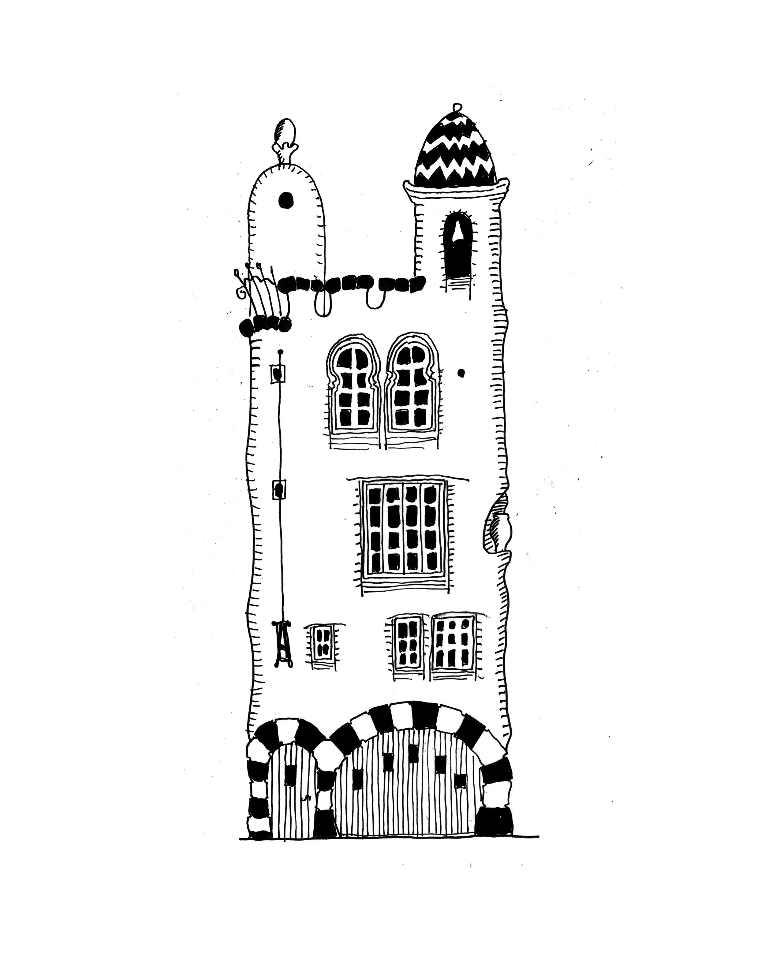 Ablitt Tower Pen & Ink Print