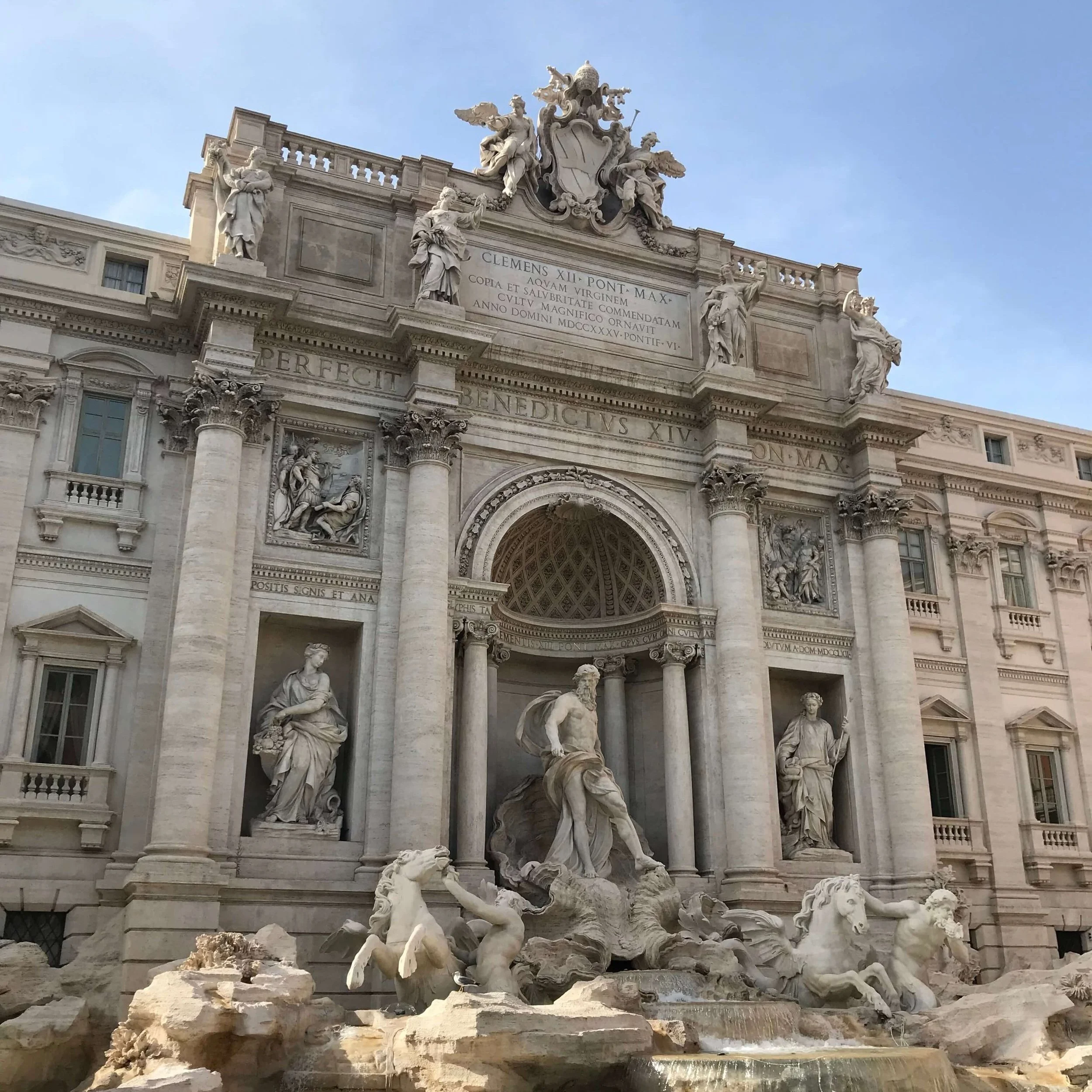 The Trevi Fountain in Rome.