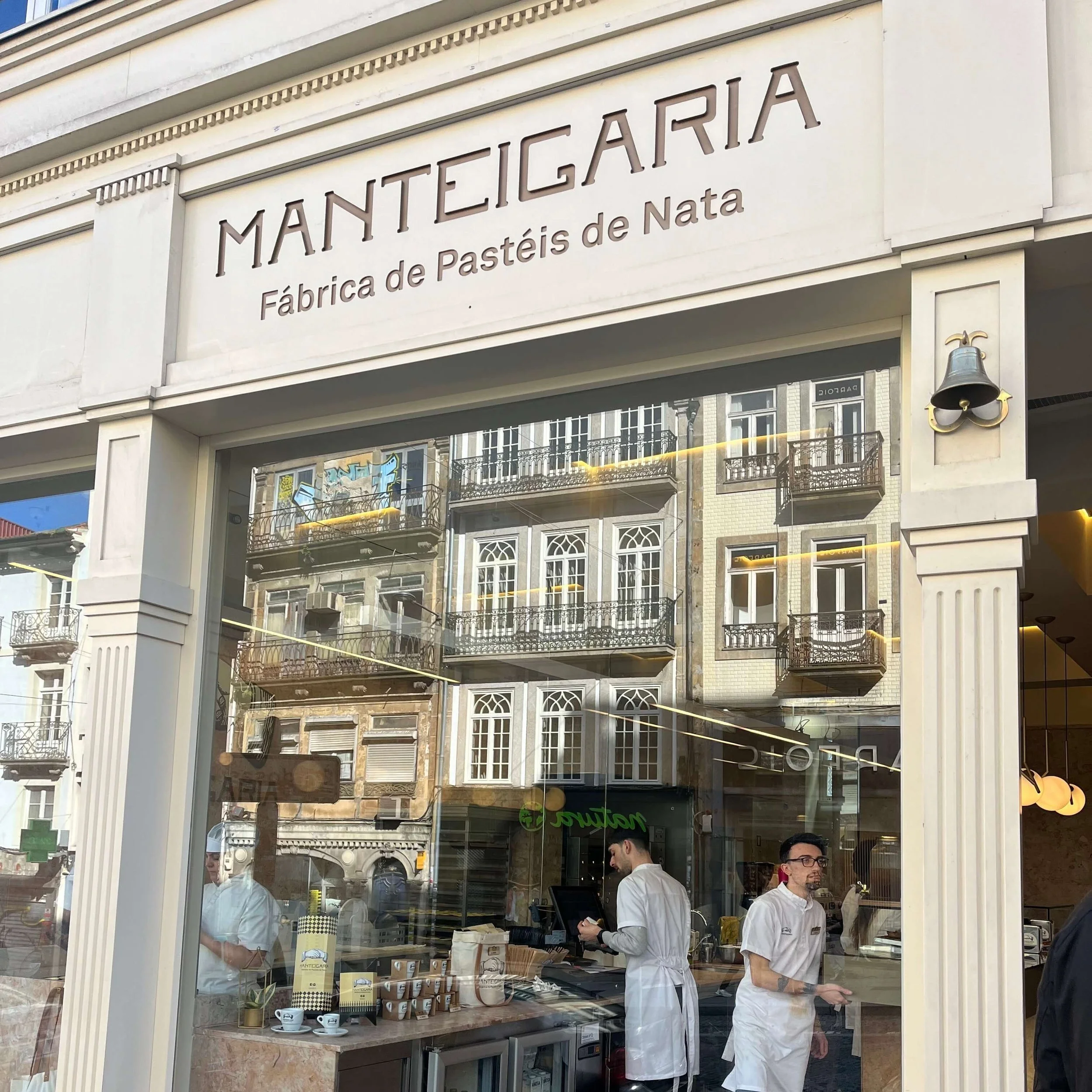 The exterior of Manteigaria, a famed bakery making Pastéis de Nata.