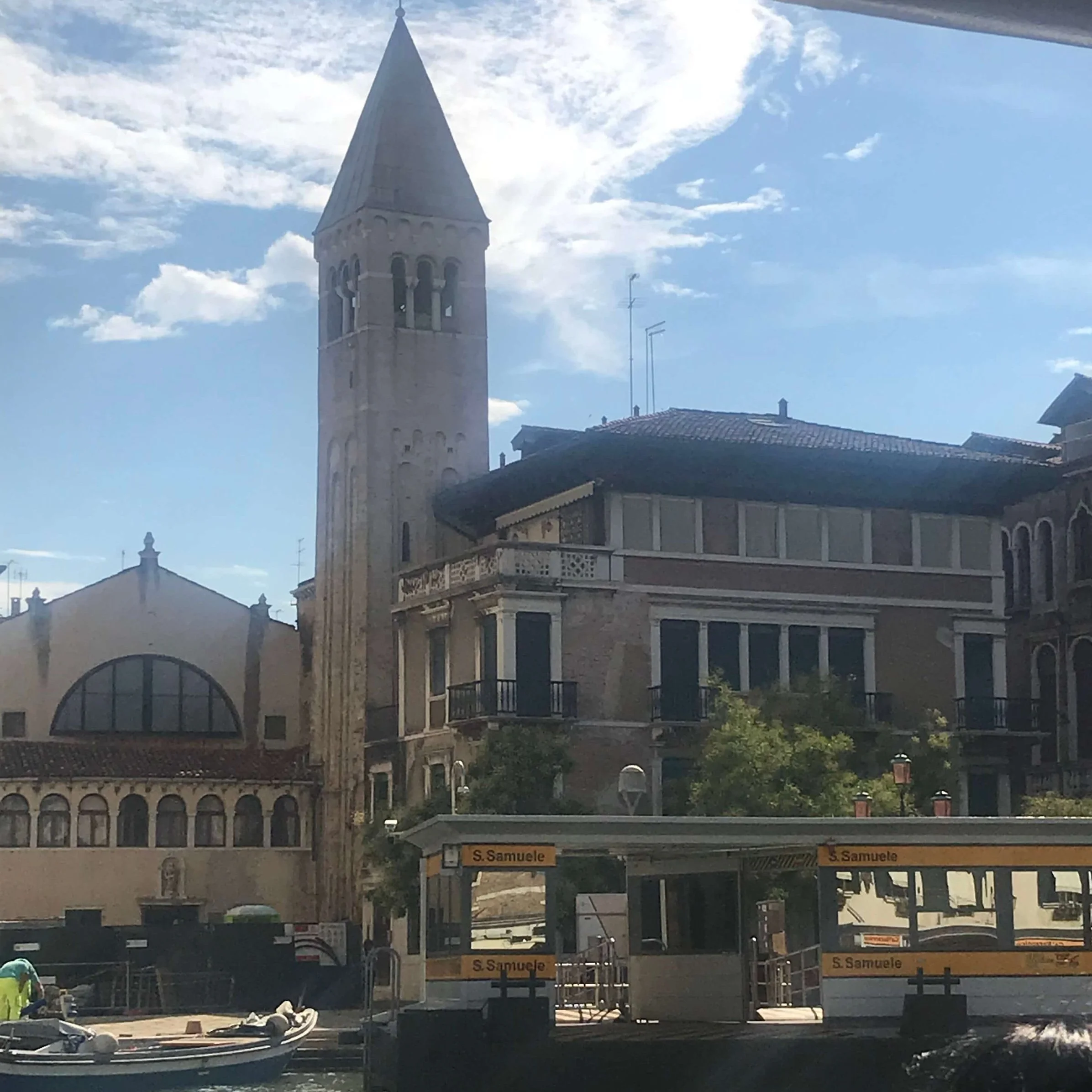 A vaporetto stop in Venice.
