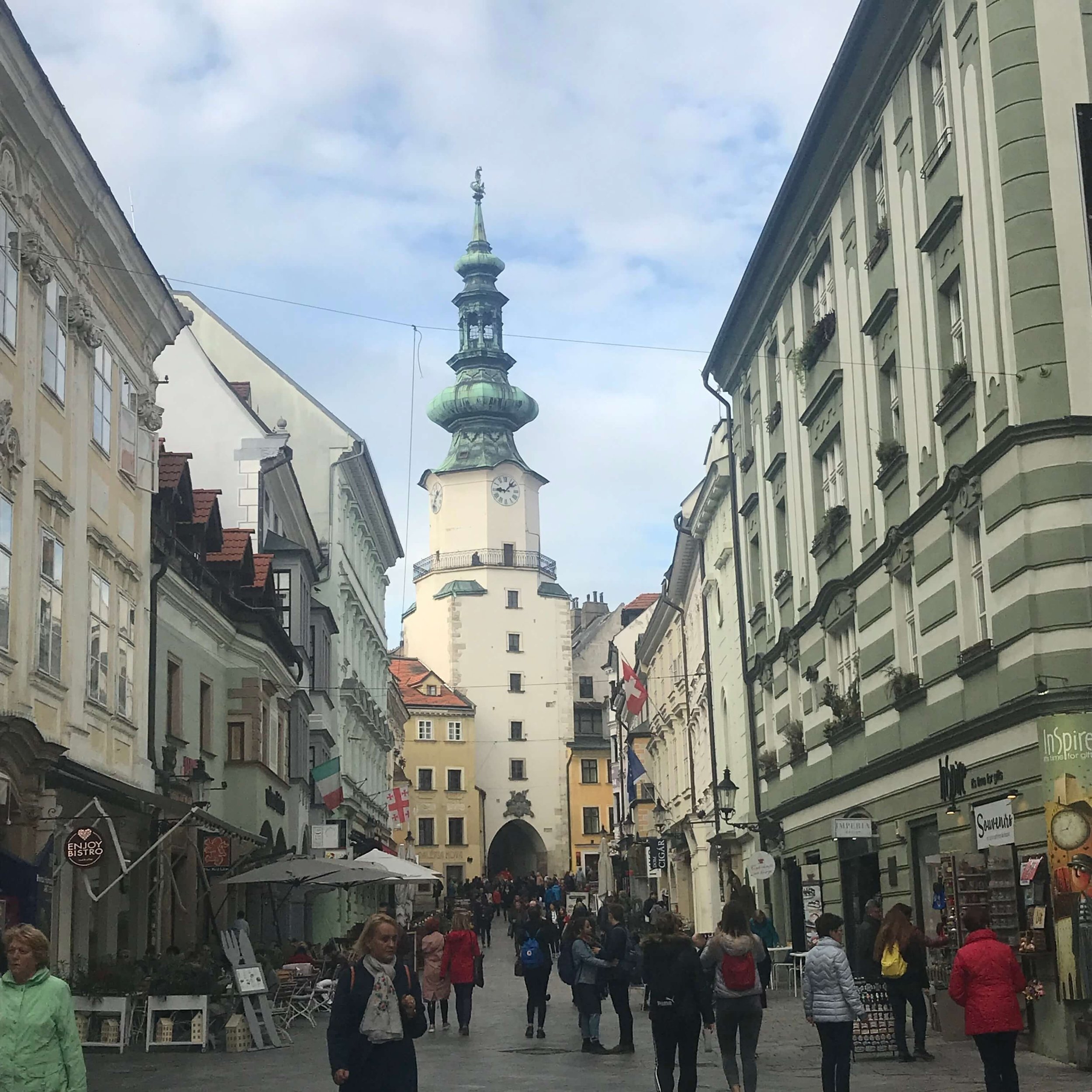 The entrance to Bratislava's old town center.