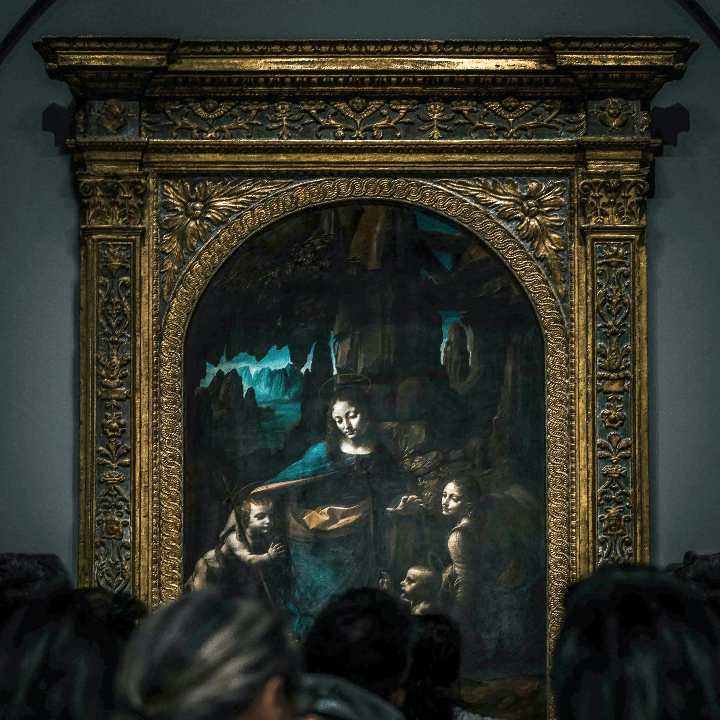 Leonardo da Vinci's "Virgin of the Rocks" on display at the National Gallery of London.