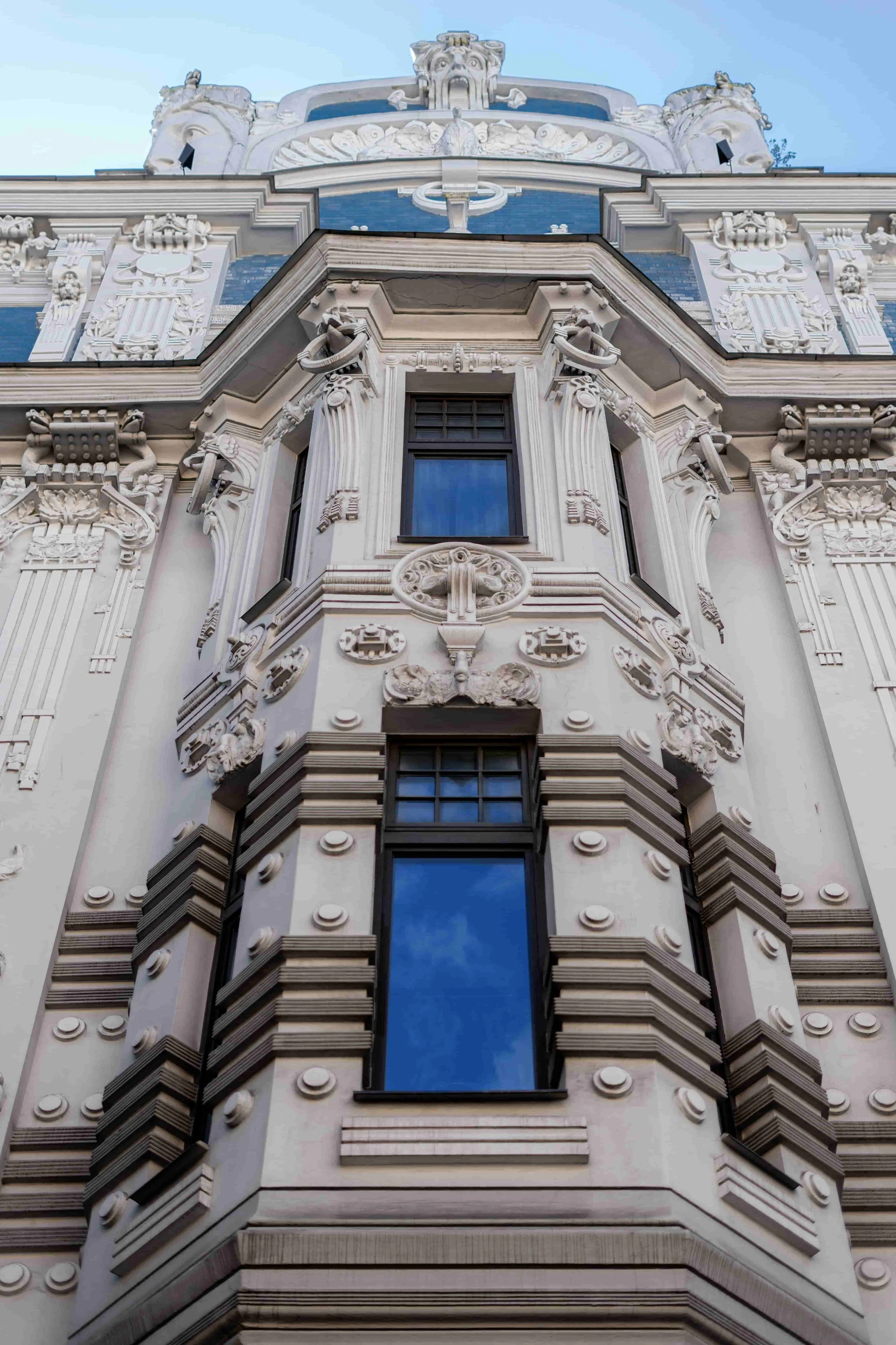 A building in the Art Nouveau style of architecture in Riga, Latvia.
