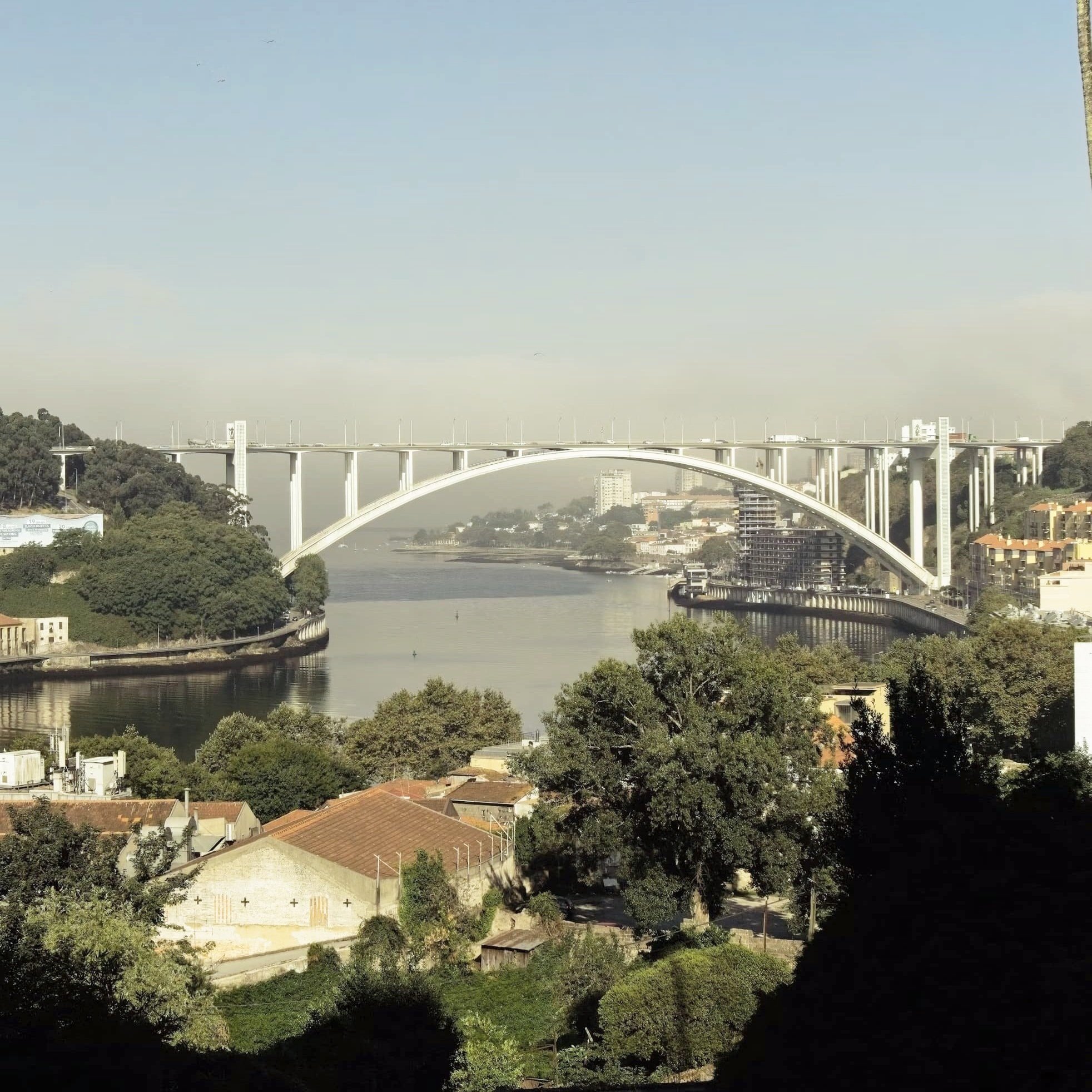 The Arrábida Bridge across the Douro River between Porto and Vila Nova de Gaia, Portugal.