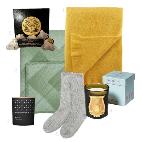 Photo collage of European Gifts for cozy moments.