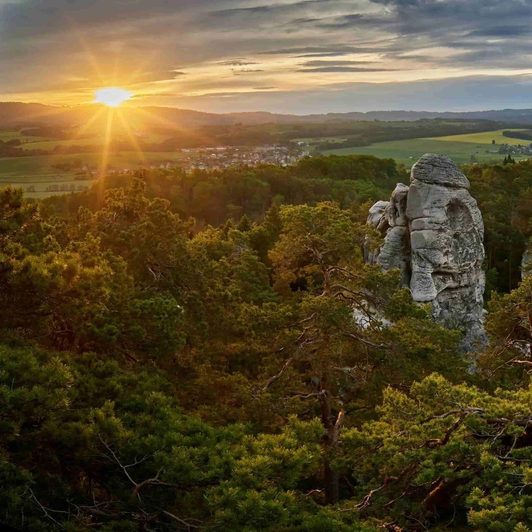 Sandstone rock formations in the Czech Republic's Bohemian Paradise.