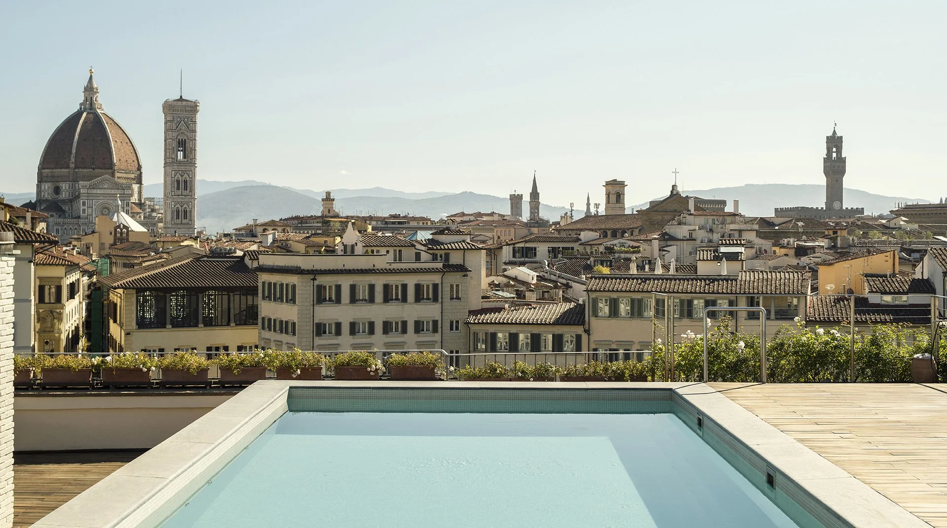 The skyline of Florence is on full display at Grand Hotel Minerva.