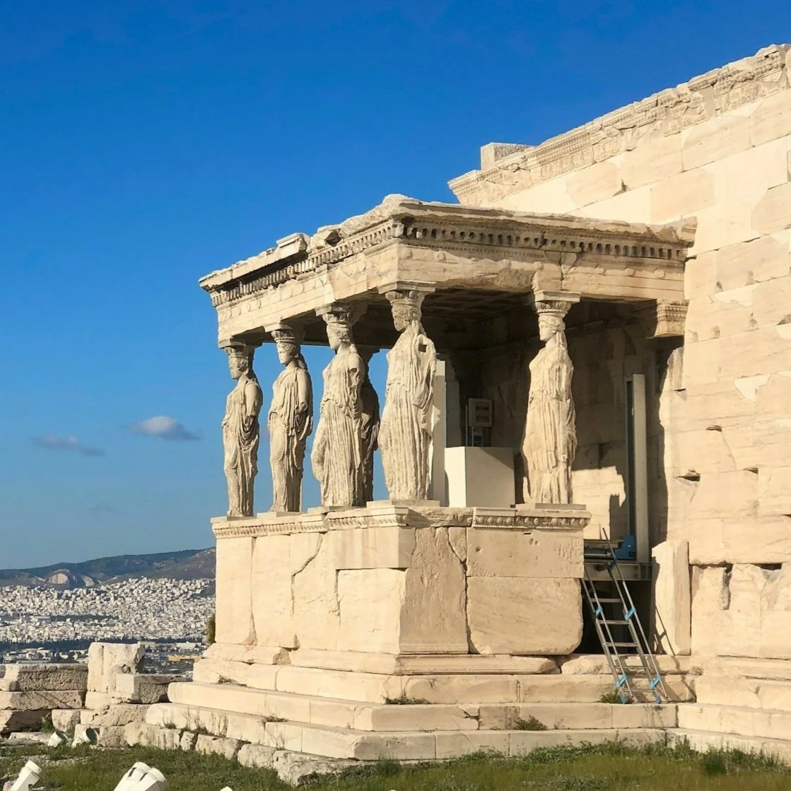 The Porch of the Maidens on the Erechtheion in Athens.