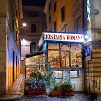 The exterior of Hostaria Romana in Rome.