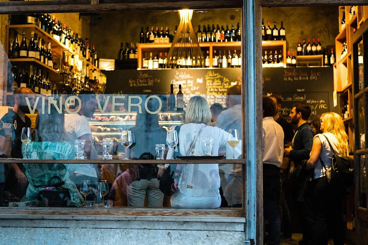 Vino Vero, a natural wine bar in Venice, Italy.