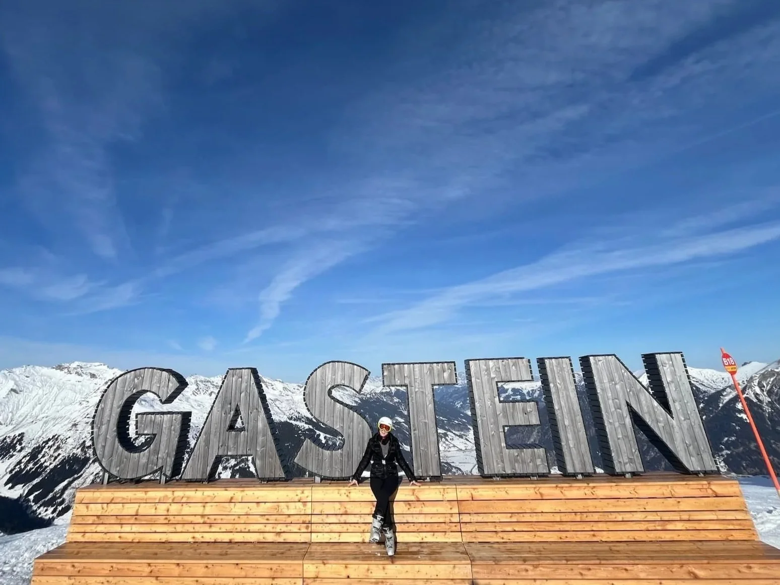 The large Gastein sign sits atop the Stubnerkogel.