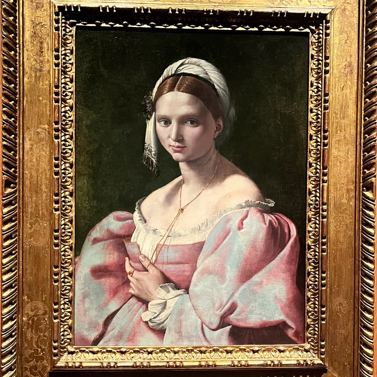 A portrait of a woman at the Calouste Gulbenkian Museum in Lisbon, Portugal.