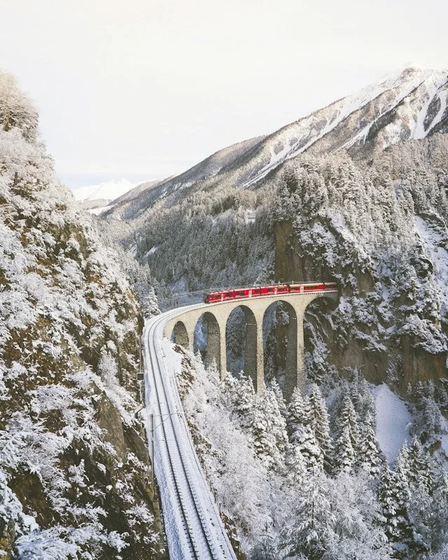 The Landwasser Viaduct in Switzerland.