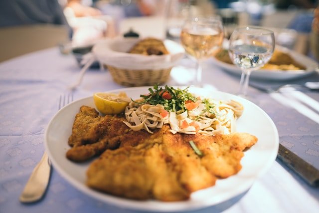 Wiener Schnitzel, a popular dish in Vienna.