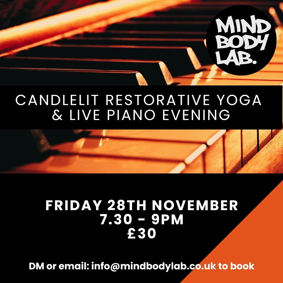 We welcome Nick Wiley back to Mind Body Lab for another music-yoga collaboration with Karina. 

Join us Friday 28th November for a blissful evening of candlelit restorative yoga accompanied by the sounds of live piano music. No yoga experience necess