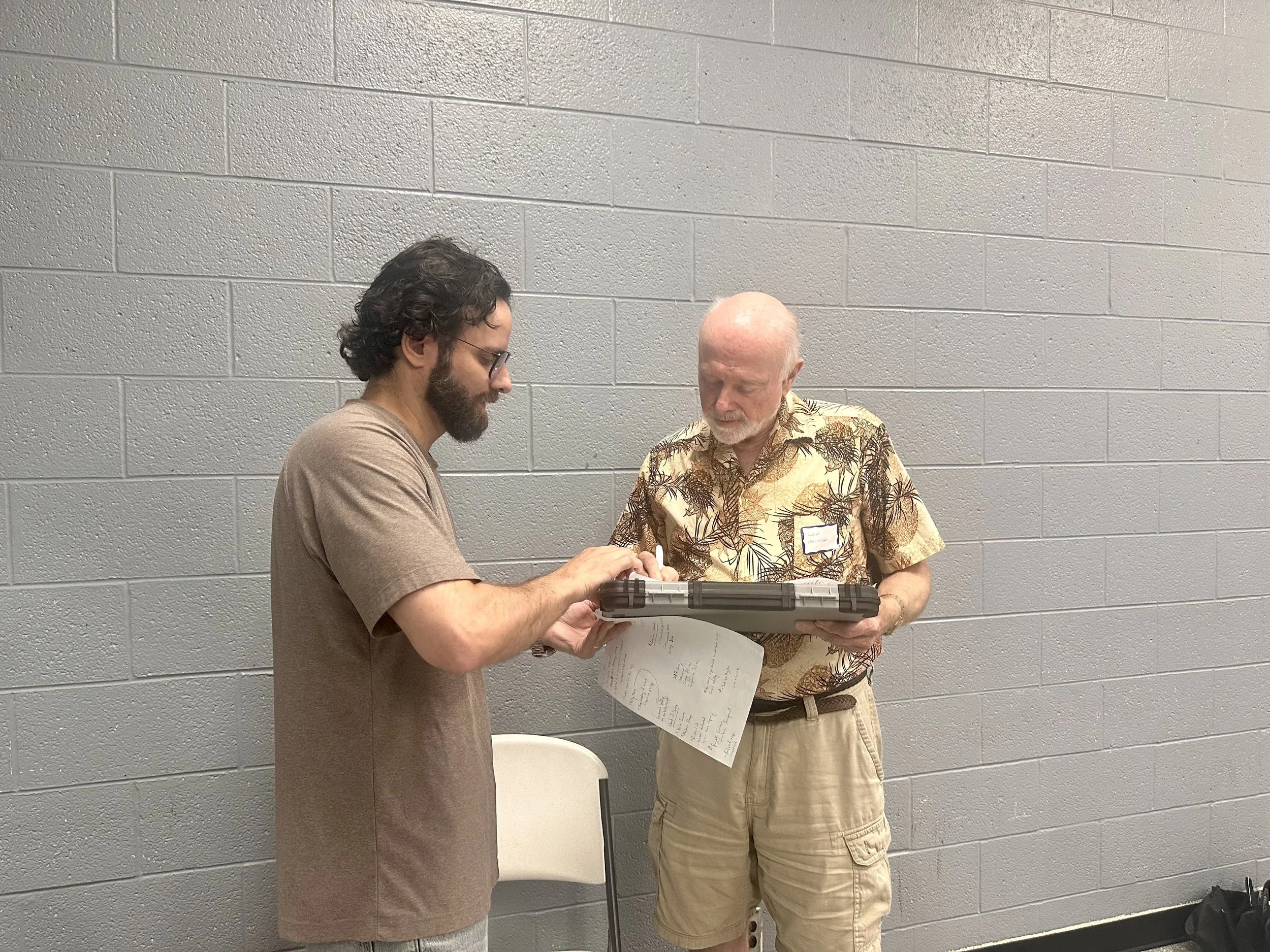 Eddie getting signatures at Seniors club.jpg