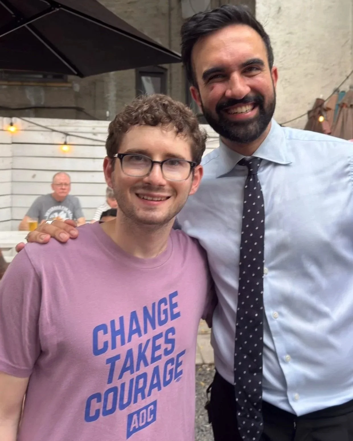 Josh Arnon with New York City mayoral candidate and Democratic nominee Zohran Mamdani.