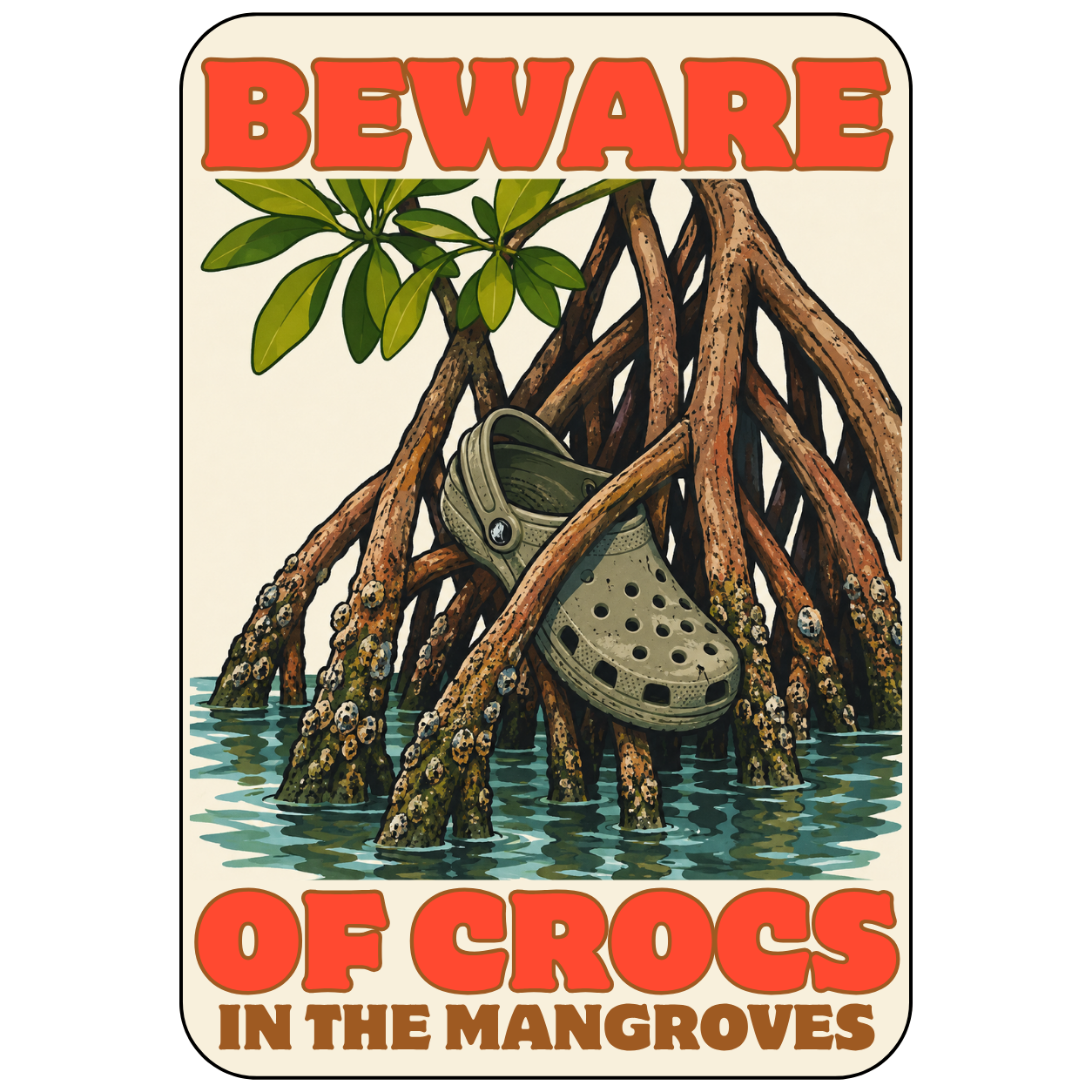 Beware of Crocs Sticker