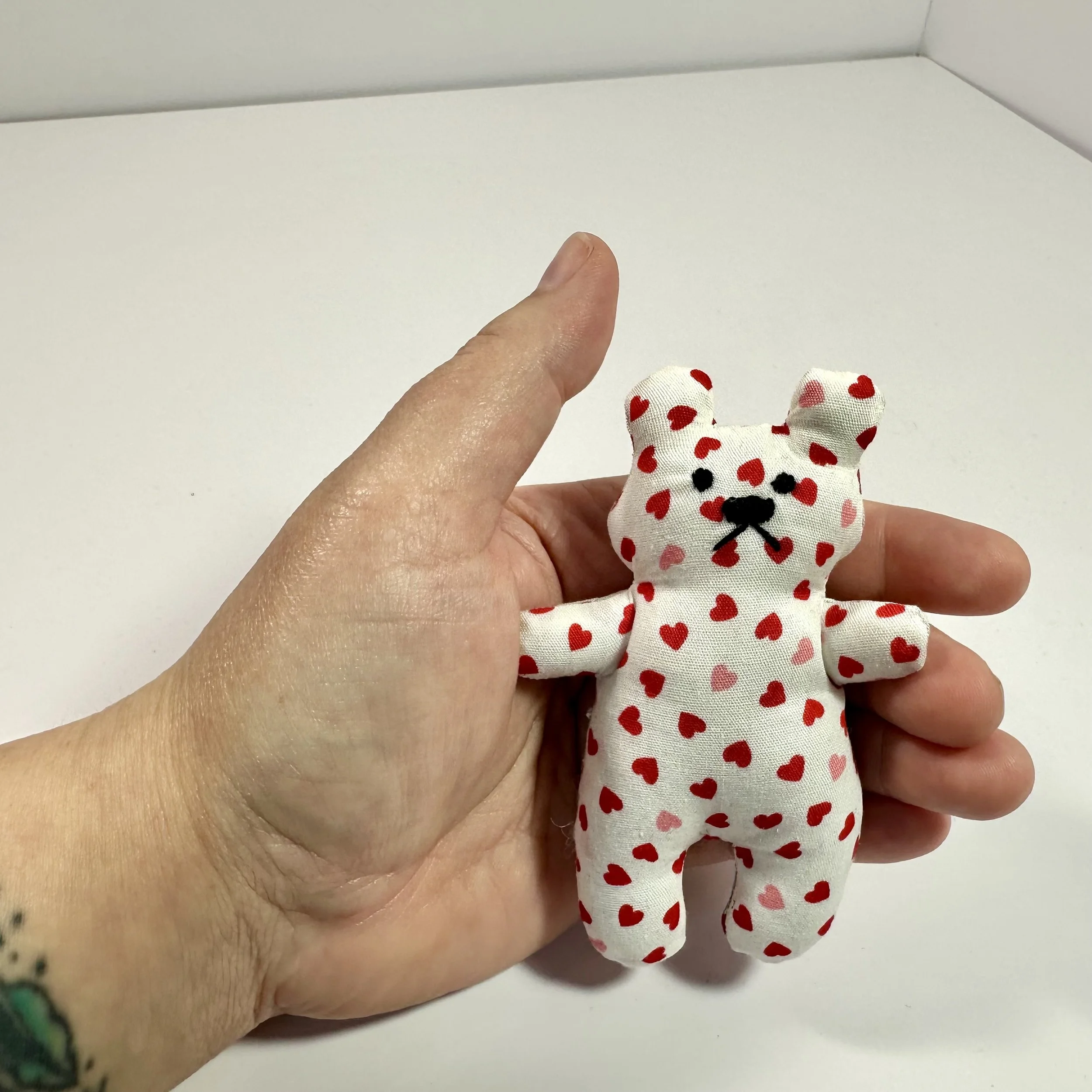 White With Red And Pink Hearts Littles Bear