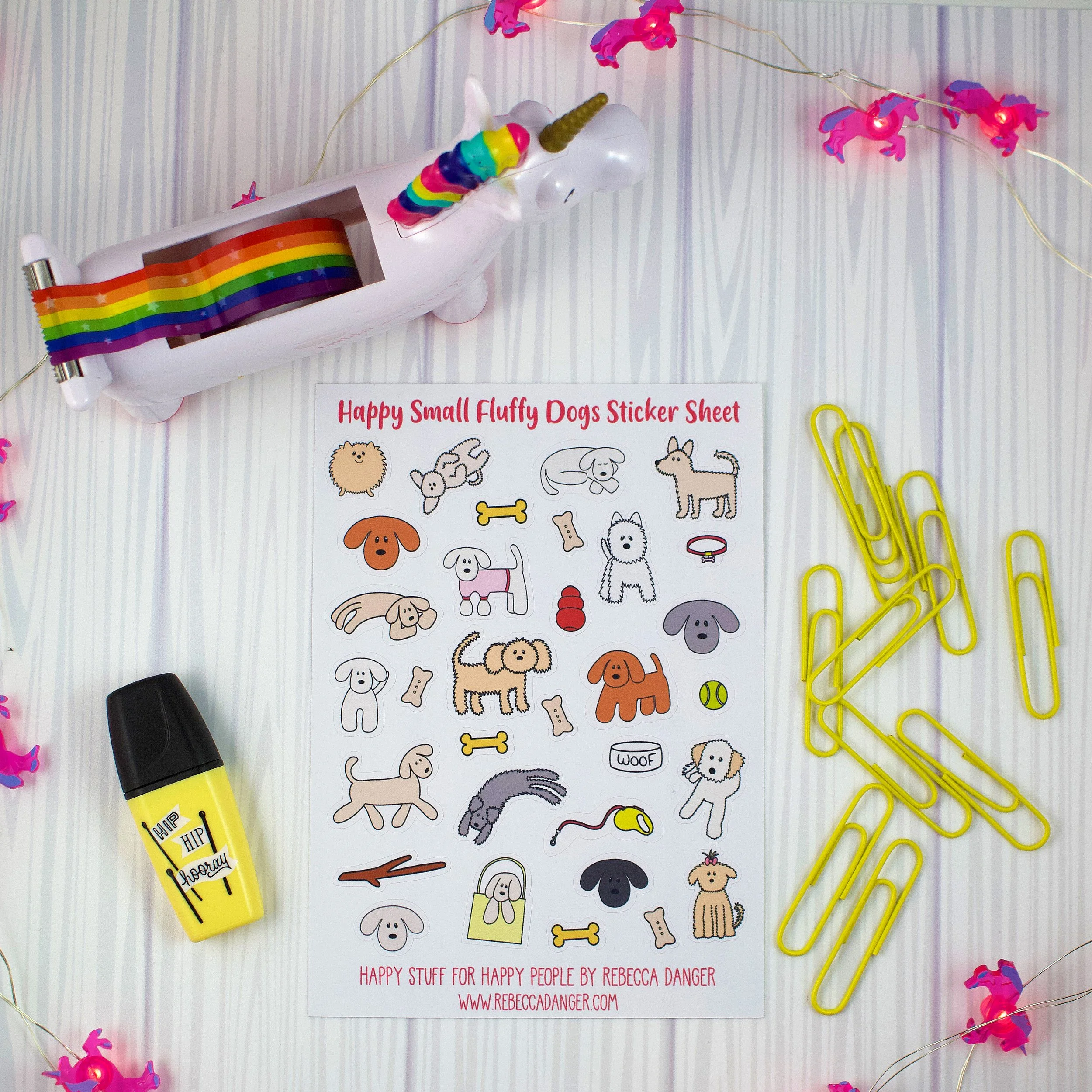 Happy Small Fluffy Dogs Sticker Sheet Main.jpeg
