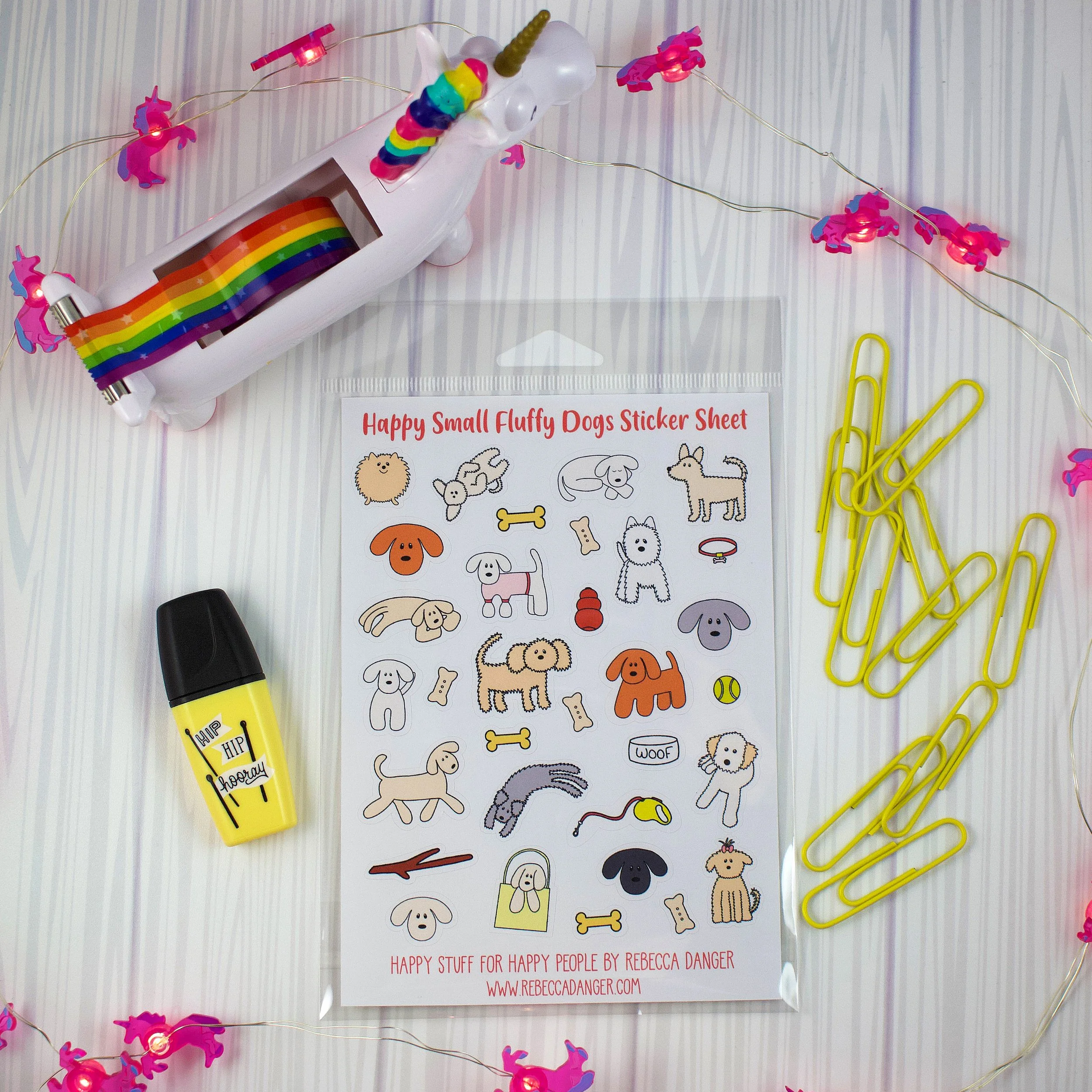 Happy Small Fluffy Dogs Sticker Sheet In Cello.jpeg