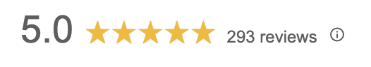 Customer review rating of 5.0 stars based on 293 reviews.