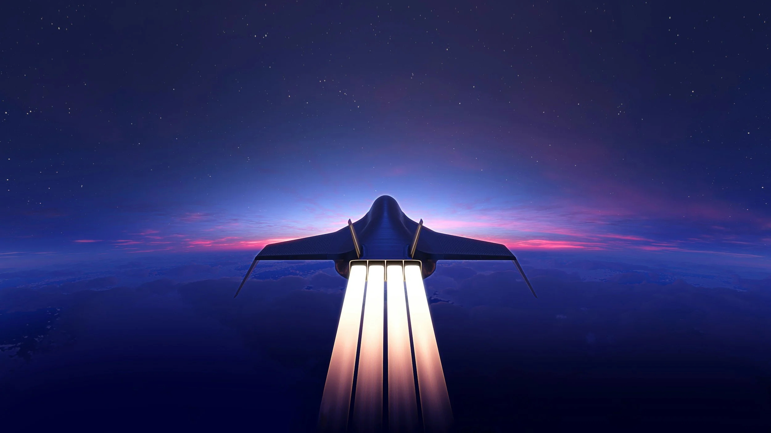 jet flying in night sky