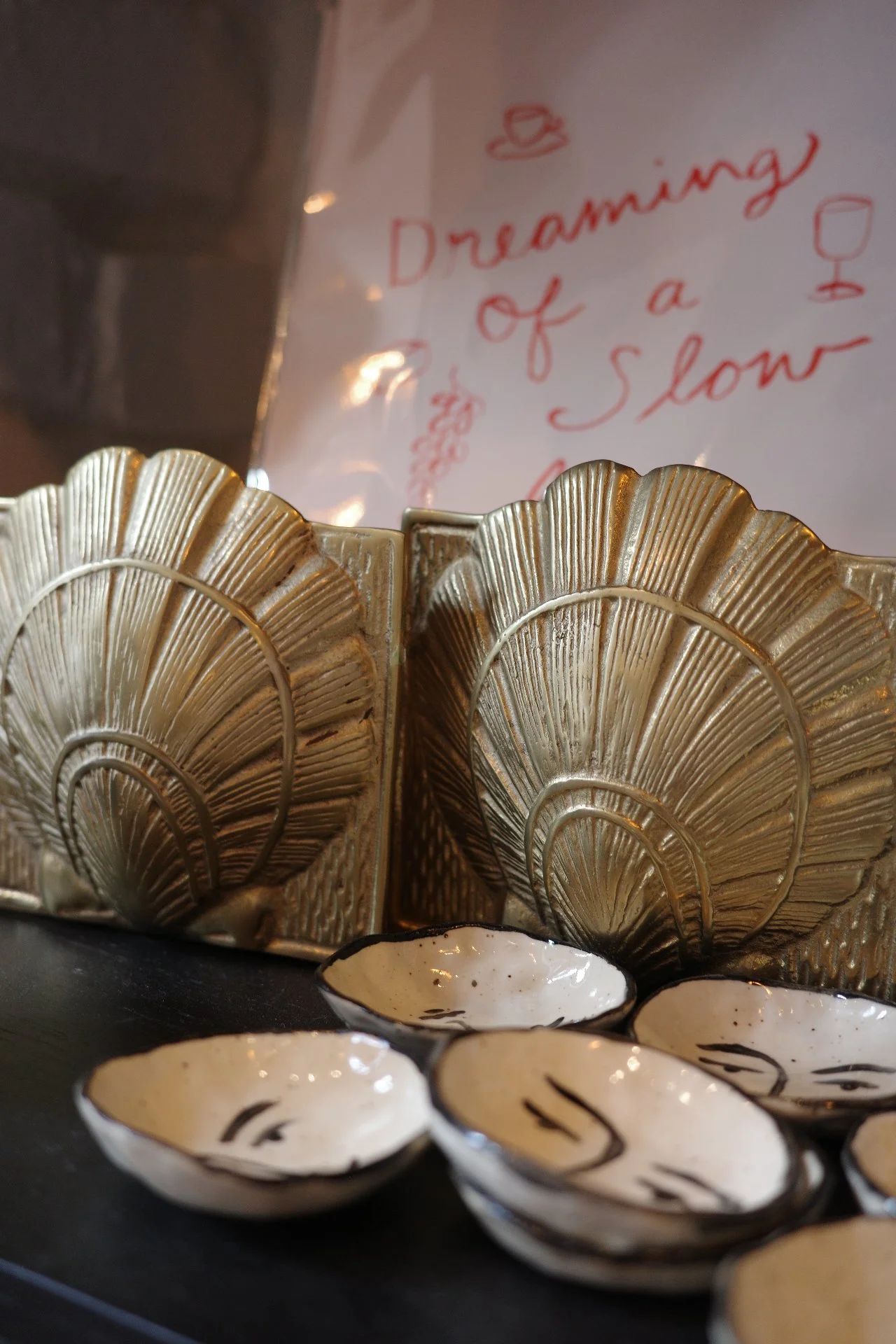 Vintage Brass Shell Bookends