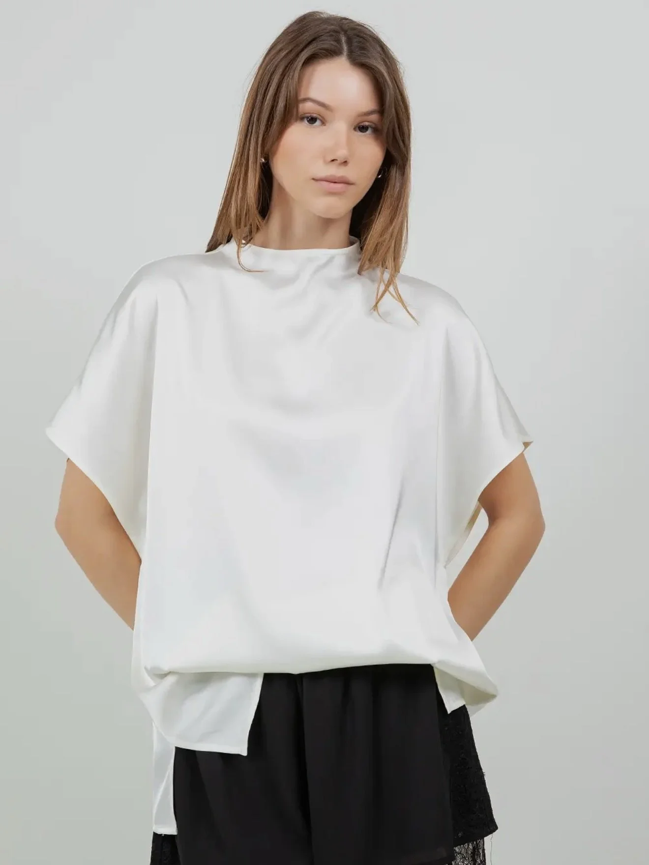 Understated elegance &mdash; Introducing Lumi Satin Top 

Fluid drape, luminous finish and effortless elegance from day to evening. 🤍