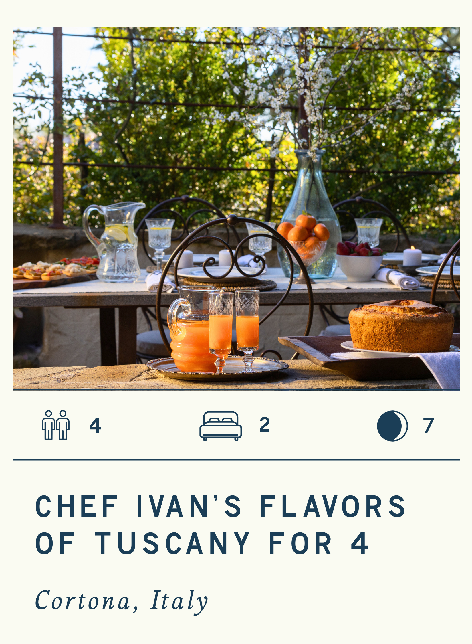 CHEF IVAN’S FLAVORS OF TUSCANY FOR 4