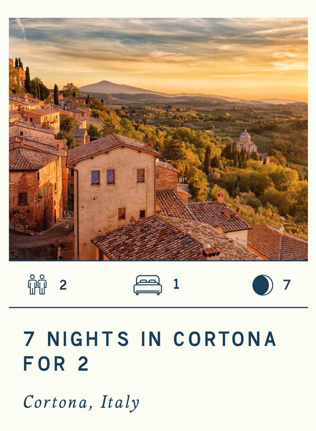 7 NIGHTS IN CORTONA FOR 2 