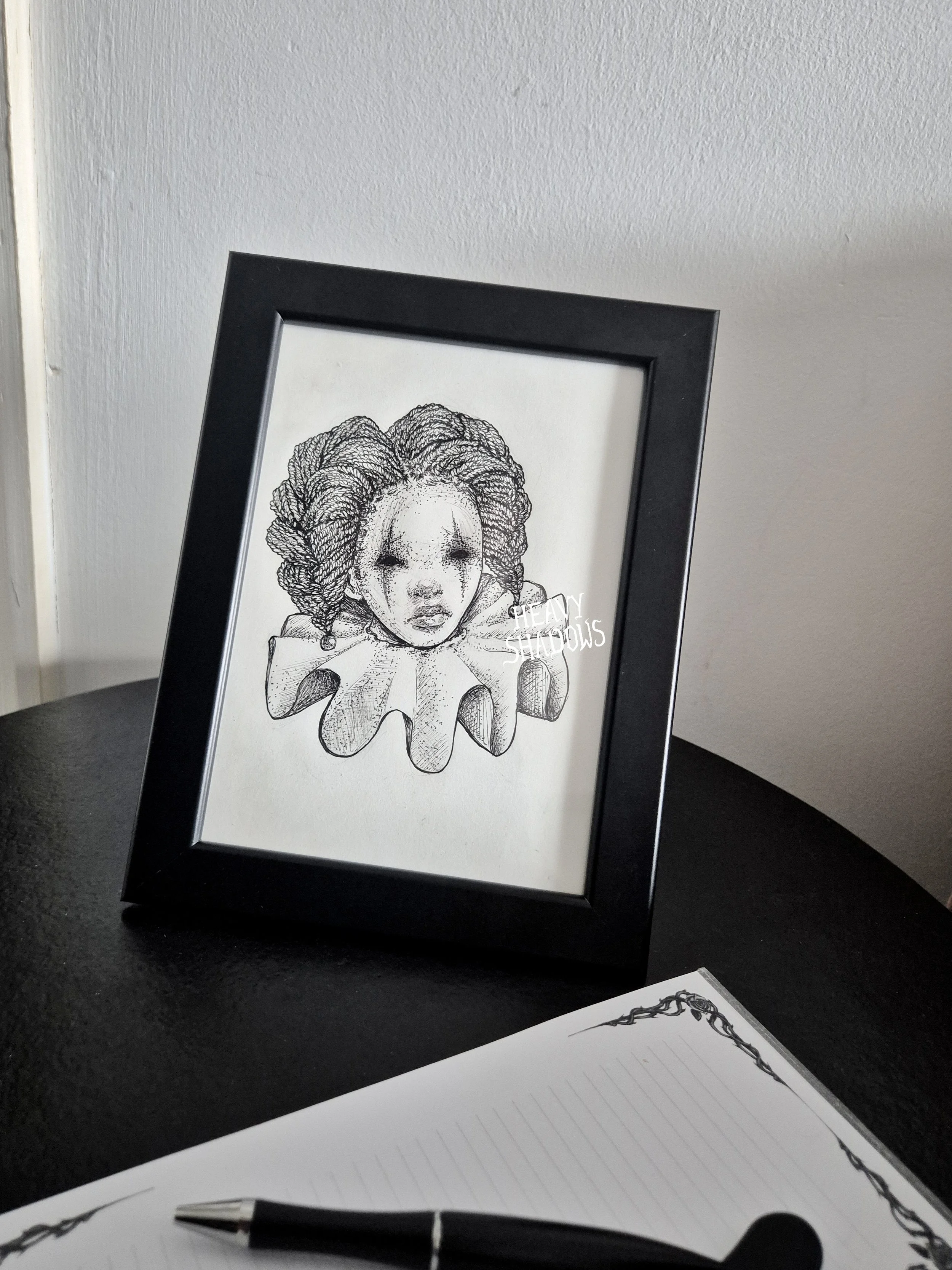 Sad Drawinds Sad Clown original drawing โ Heavy Shadows