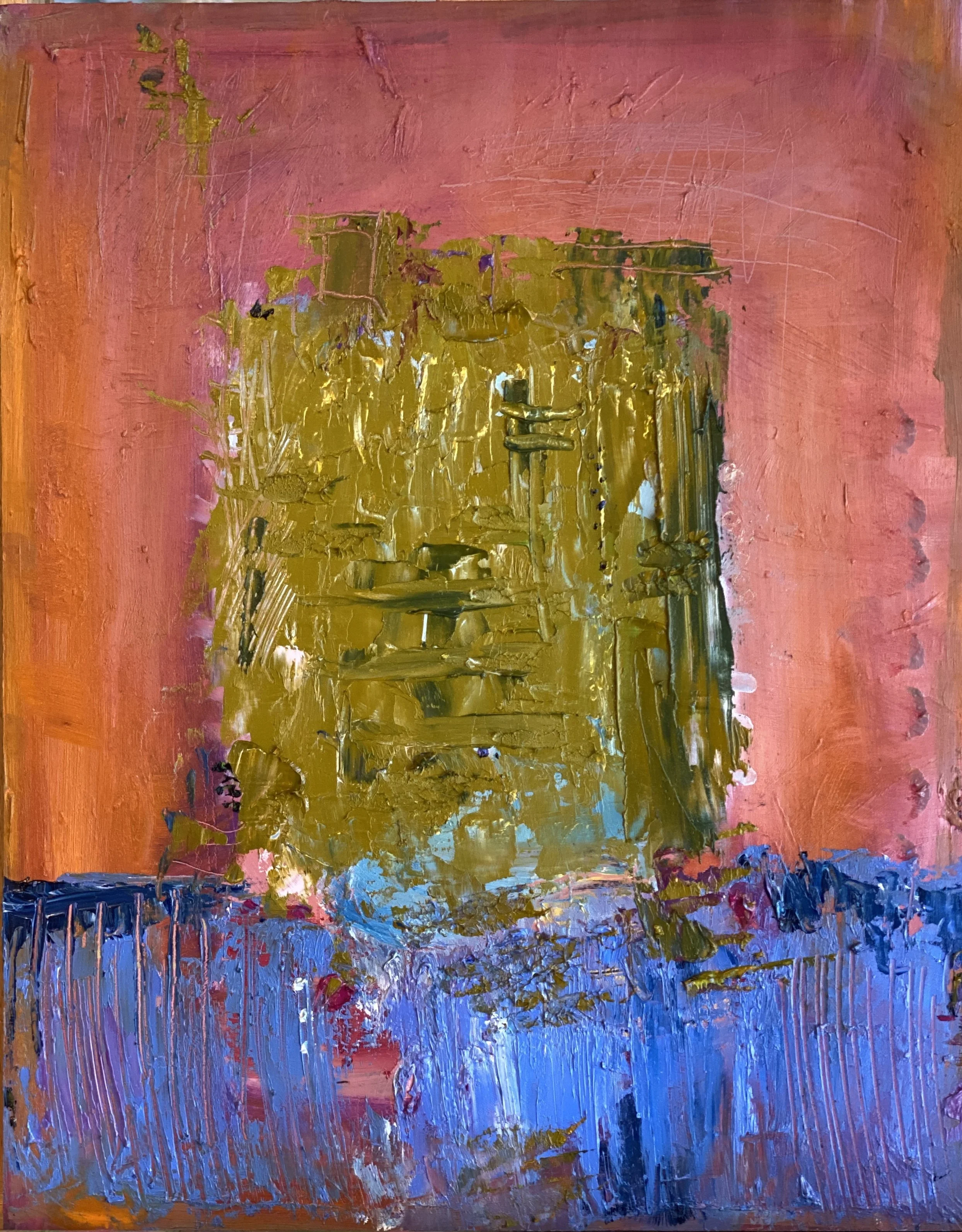 Vessel, olive green (2022), oil on hardwood panel, 11x9