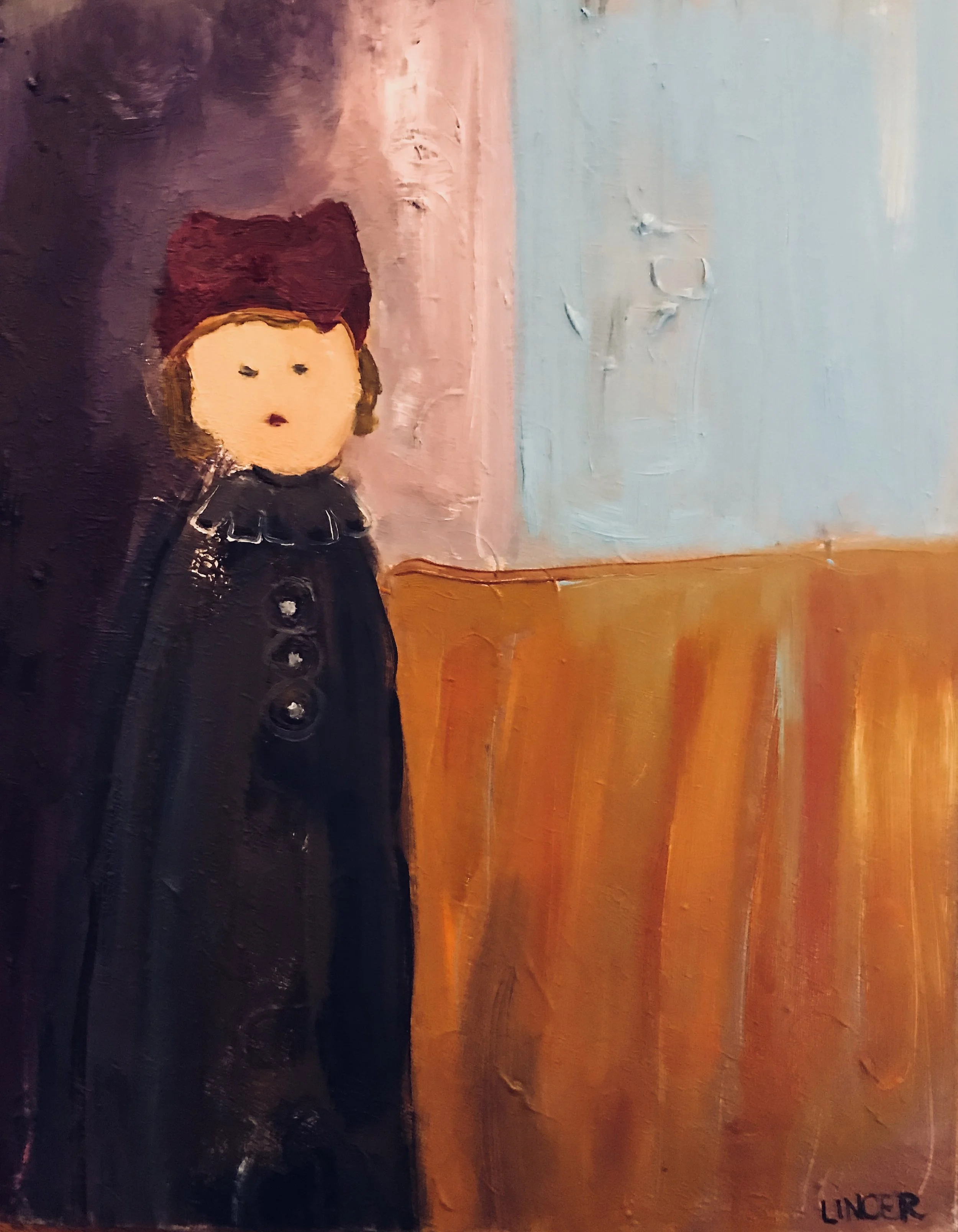 Girl in a Burgundy Cloche (2018), 10x8
