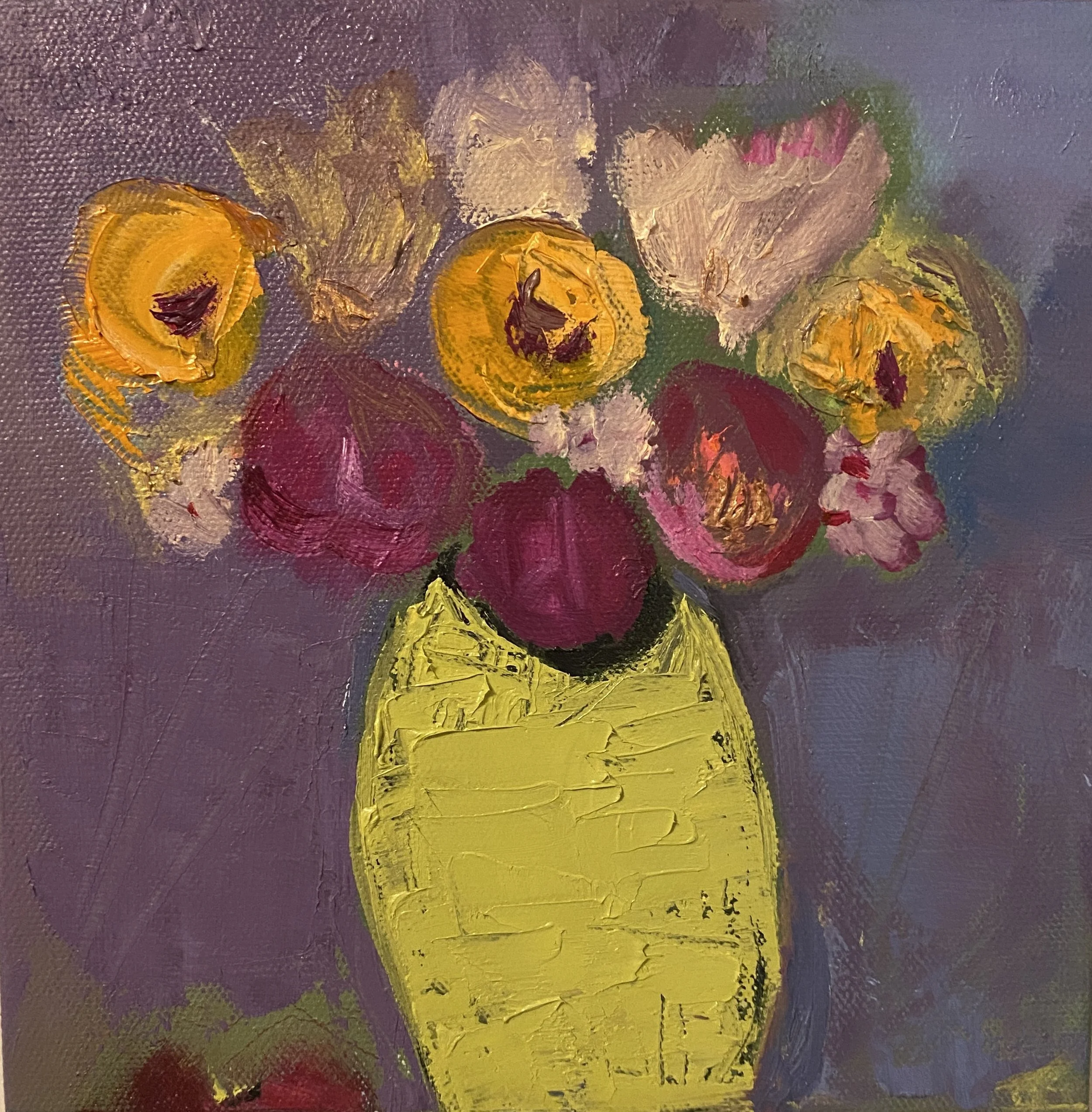 Flowers in Summer (2023), oil on canvas, 8x8