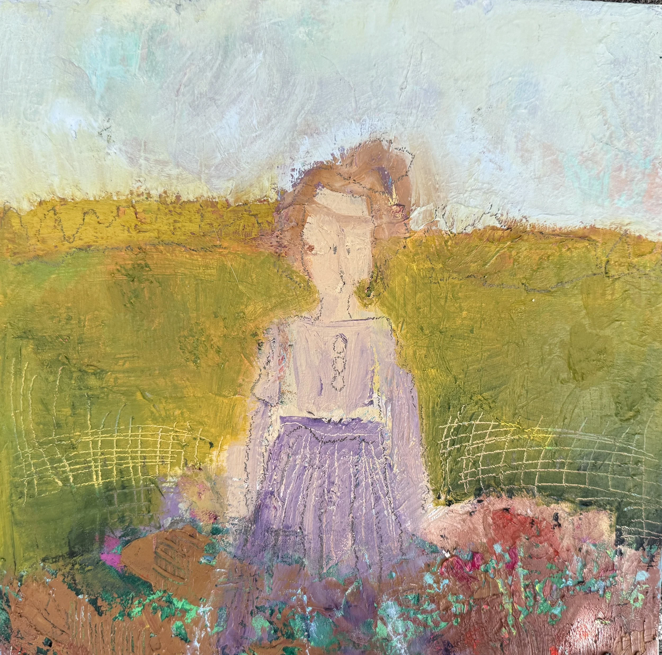 Flower Girl (2025), oil on wood, 10x10