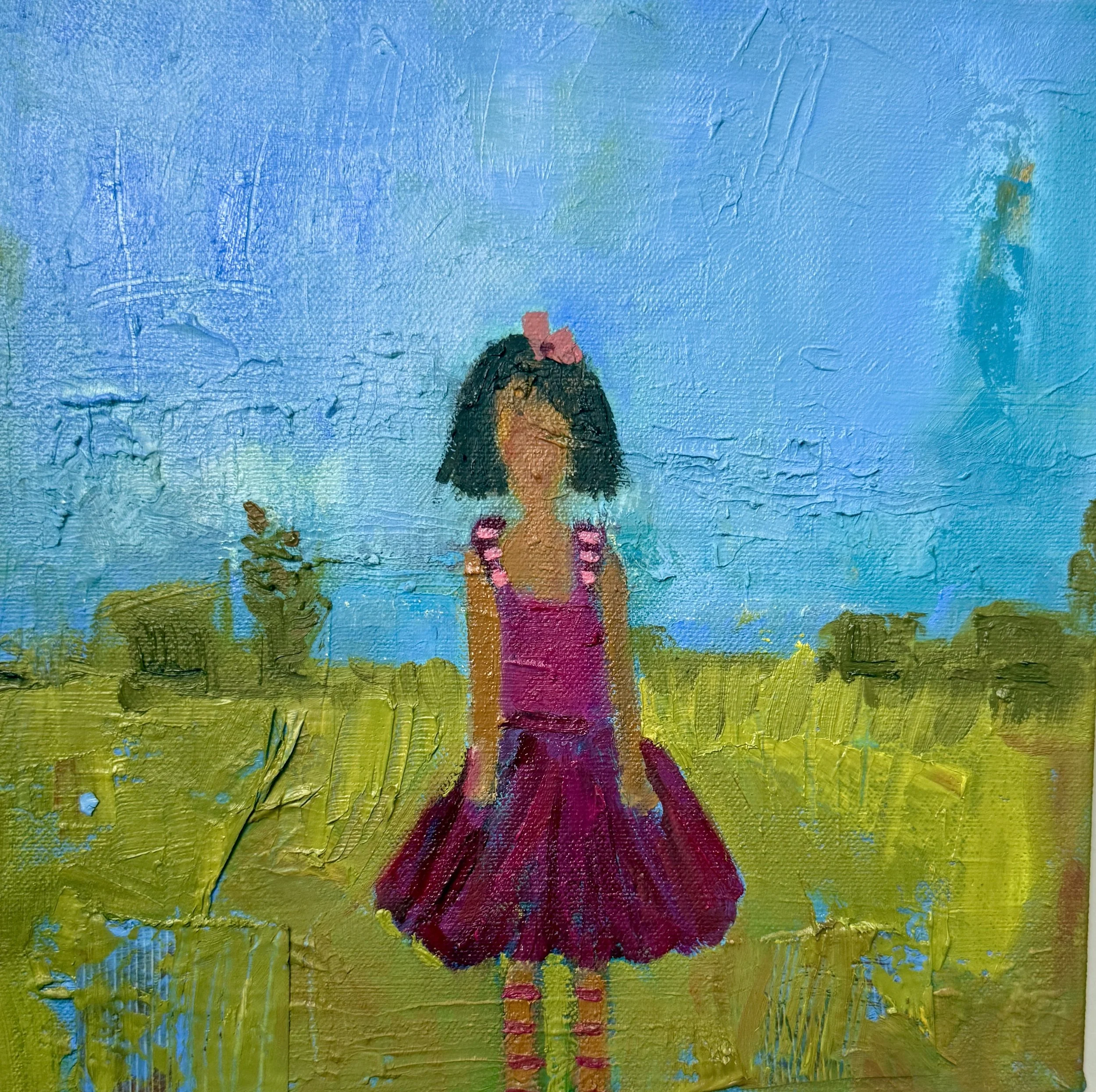 Prairie Girl (2025), oil on canvas, 8x8